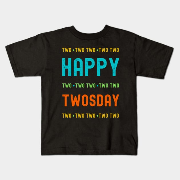 Happy Twosday Tuesday February 22, 2022 Kids T-Shirt by apparel.tolove@gmail.com